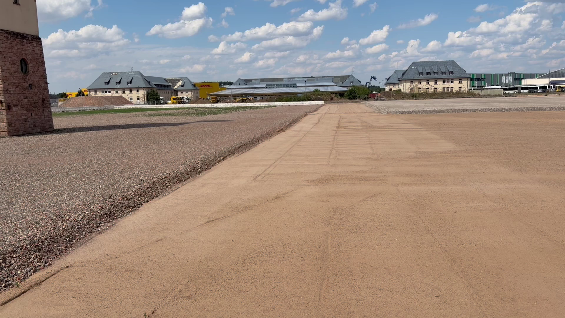 Commercial site development with recycled construction materials